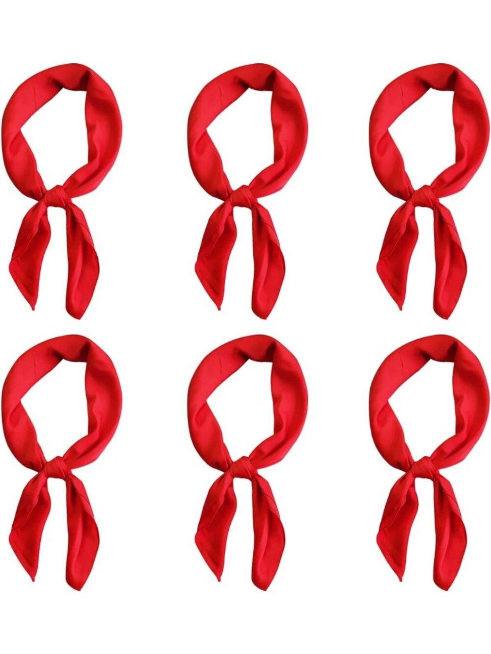 Satin Neck Scarf Set - 6 Pack Square Handkerchiefs for Women - Fashion Accessory